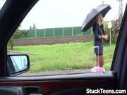 Hot Stewardess Teen On Street Fucked In Car