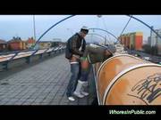 Horny Couple Fucking At The Bus Station