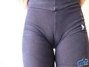 Big Booty Latina Showing Big Breasts And Cameltoe In Tight Shorts