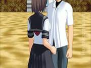 Horny Anime Schoolgirl Gives Blowjob