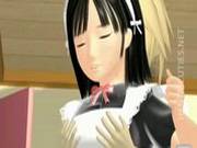 3d Anime Maid Licking A Hard Penis
