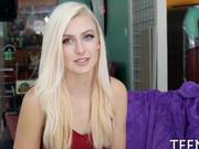 Blonde Teen Is Sucking Hard On The Fat Dick So Hard 