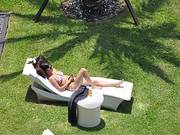 Spying On Busty Latina Tanning Bikini Teen