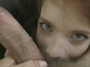 His Large Dick Sliding Slowly Into Her Throat