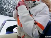 Eurobabe Nathaly Teges Flashes Her Big Tits And Banged For Cash