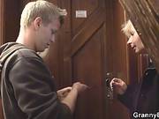 Blonde Lady Is Renting An Apartment To A Younger Guy, Who Is Fucking Her In Return