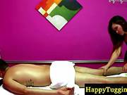 Japanese Babe Is Giving A Naughty Massage To A Guy She Likes, Until She Makes Him Horny