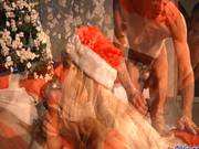 Santa Is Having So Much Fun With Other Guy And That Stunnign Chick