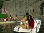Girlfriends Are Riding The Boat And Getting Very Wet Too