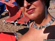 Busty Milf Likes Showing Her Tits And Having Sex On The Beach Once In A While