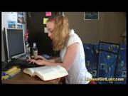 Naughty Schoolgirl Is Having Sex With Her Friend Who Came To Help Her With Her Homework
