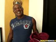 Old, Black Guy Is Getting A Blowjob From Fresh Babe, And Enjoying Every Second Of It