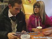 Nerdy Babe And A Handsome Guy She Met In A Coffee Shop Are Already Having Sex