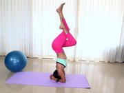 Slender Latina Hottie Sofia Rivera Doing Yoga