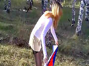 Outdoor Solo Along Horny Russian Chick