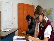 Exam Turns Nasty For Young Slut