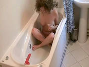 Solo In The Tub Along A Busty Gal