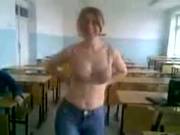 Amateur Teen Girl Strips In School