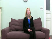 Blondie Bang With Agent On Ottoman