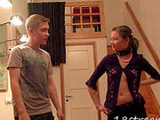 Mini-skirt Clad Sex Slave With Petite Tits Being Spanked And Fucked