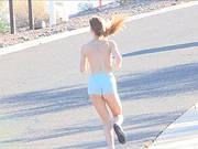 A Fun Loving Girl Running Around In Public Naked Then Toying Herself