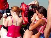 Outdoor Group Sex Party On The Beach With Horny Bitches