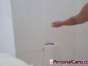 Pregnant Girl Washes Herself In Shower