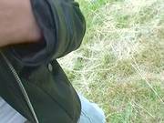 Lovely Gal Rides Cock Passionately In The Outdoors
