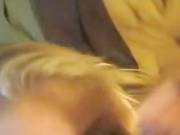 Cute Blond Receives A Spunk Bomb Dropped In Her Face Hole