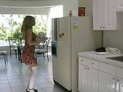 Braces Teen Blows In The Kitchen
