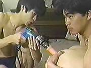Emiko Gets Pleasured By Three Asian Guys On The Floor