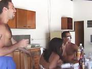 Pair Of Latina Starlets Banged Poolside