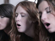 Feverish Boy Pleases Three Big Assed Babes With Steamy Cunnilingus