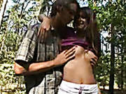 Fuck Starving Boy Fucks His Slutty Long Haired Chick In Woods Hard