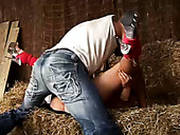 Hot Blooded Young Couple Has Hard Sex In The Barn