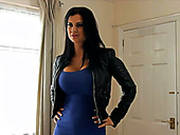 Impossibly Sexy Brunette Babe Blows Staff Dick Of Her Boss