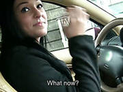 Sexy Balk Haired Sweetie Blows Big Sweet Penis Of Her Stud While Riding Car