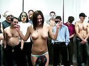 Trashy Czech Brunette Is About To Serve Several Insatiable Dudes