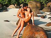 Voracious Black Haired Harlot Got Her Hairy Kitty Fucked On Sandy Beach