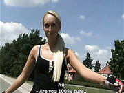 Flat Chested Street Whore Gives Deepthroat Blowjob Outdoor