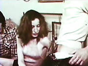 Retro Whore Gets Her Throat Fucked By Two Horny Dudes