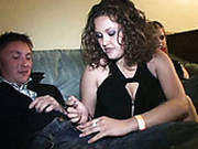 Busty Brunette Tramp Measures How Long The Cock She Is Gonna Suck Is