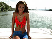Horny Red Haired Cutie With Blue Eyes Enjoys Hot Sex With Her Stud On Yacht