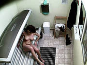 Busty Brunette Teen Enjoys Dirty Solo Time In Solarium