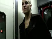 Blonde Euro Skank Amateur Polishing Dick