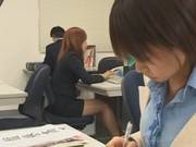 Jap Office Babe Tied Up To The Chair And 