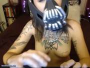 Cute Amateur Tattooed Teen Toying With Dildo