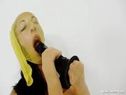 Petite Teen Nylon Mask And Huge Dildo
514