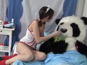 Pretty Nurse Cures Panda Using Hot Sex