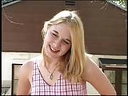 Frisky And Pretty Young Blonde Sits And Jerks Off Two Dudes At Once